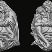 Mary and Jesus Pendant 3D print model - Thumbnail 7