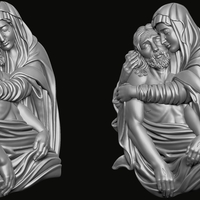 Mary and Jesus Pendant 3D print model - Thumbnail 8