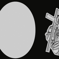 Jesus with Sacred Heart Pendant 3D print model - Thumbnail 3