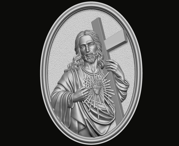 Jesus with Sacred Heart Pendant 3D print model