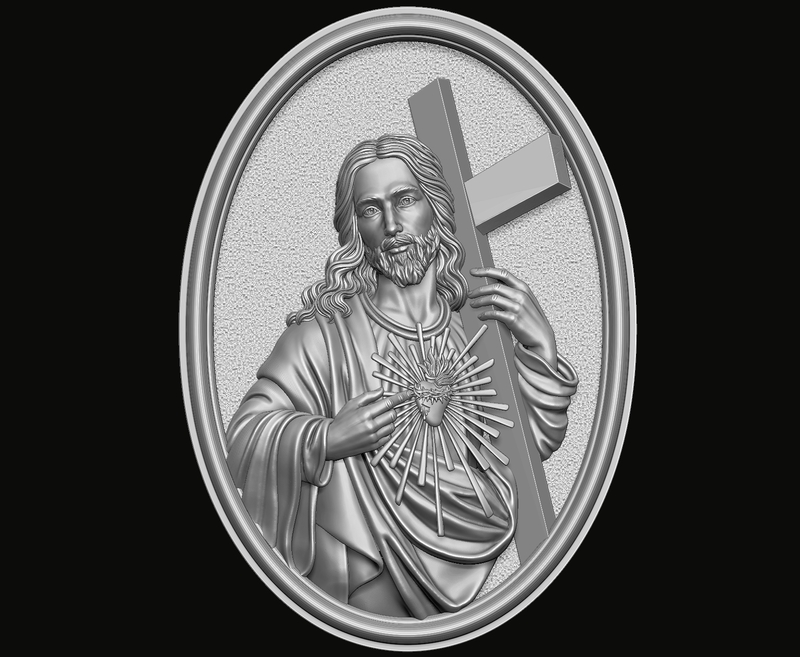 Jesus with Sacred Heart Pendant 3D print model