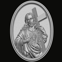 Jesus with Sacred Heart Pendant 3D print model - Thumbnail 6