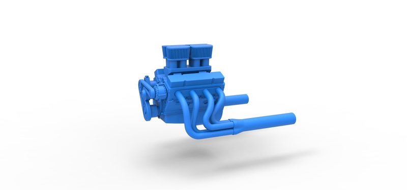 Engine V8 for Vintage Sprint car Scale 1:25