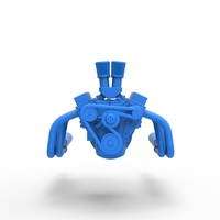 Engine V8 for Vintage Sprint car Scale 1:25 - Thumbnail 5