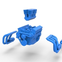 Engine V8 for Vintage Sprint car Scale 1:25 - Thumbnail 13