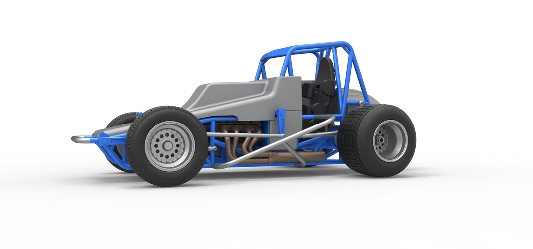 Vintage Sprint car Scale 1:25 3D Print 538137