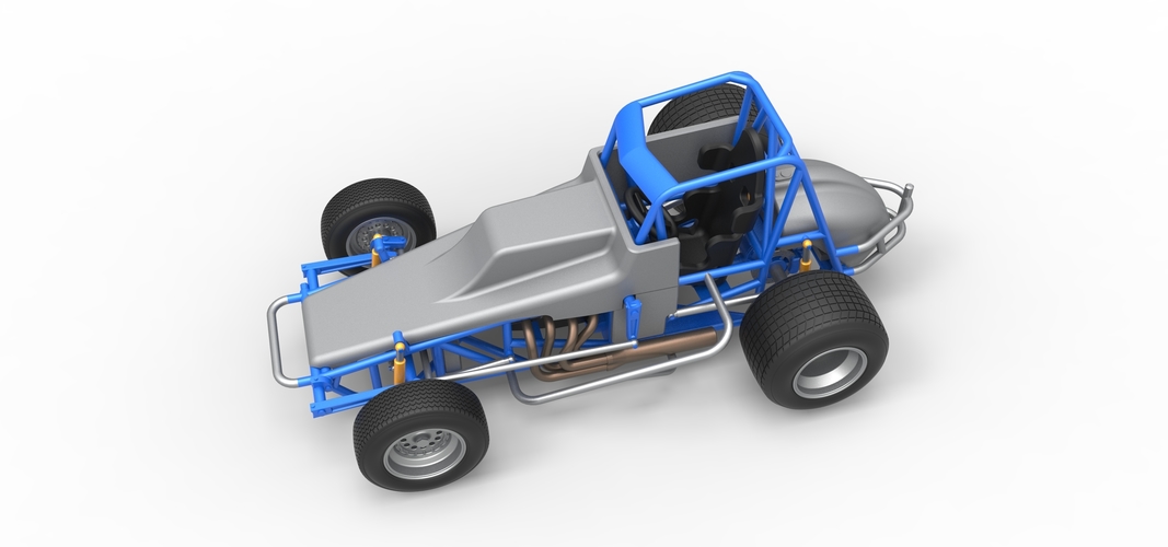 Vintage Sprint car Scale 1:25 3D Print 538139