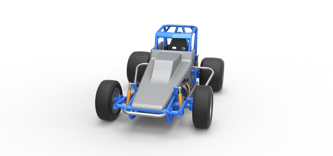 Vintage Sprint car Scale 1:25 3D Print 538140