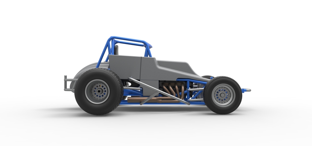 Vintage Sprint car Scale 1:25 3D Print 538155