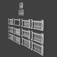 3D concrete balustrade render - Thumbnail 3