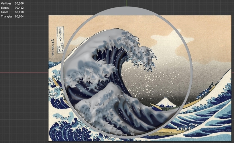The Great Wave off Kanagawa 3D Print 538596