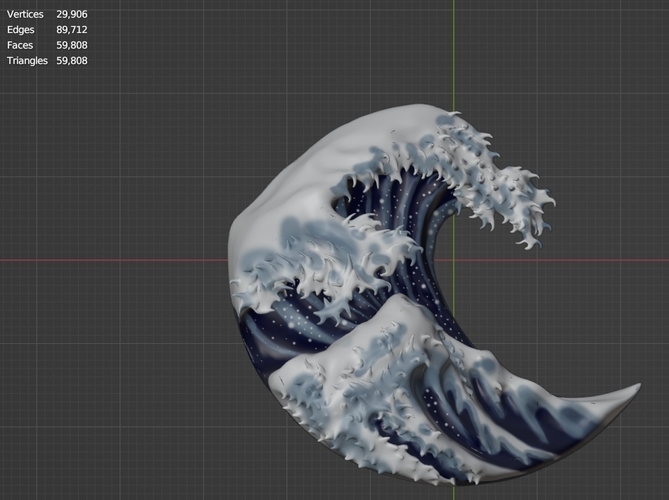 The Great Wave off Kanagawa 3D Print 538598