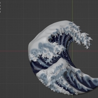 Small The Great Wave off Kanagawa 3D Printing 538598