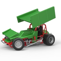 Vintage Winged Sprint car while turning 1:25 - Thumbnail 3