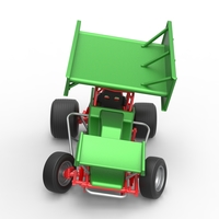 Vintage Winged Sprint car while turning 1:25 - Thumbnail 7