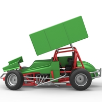 Vintage Winged Sprint car while turning 1:25 - Thumbnail 8