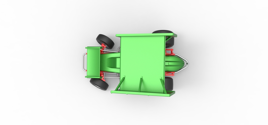 Vintage Winged Sprint car while turning 1:25 3D Print 538700