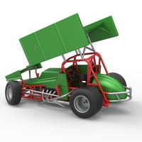 Vintage Winged Sprint car while turning 1:25 - Thumbnail 11