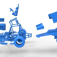 Vintage Winged Sprint car while turning 1:25 - Thumbnail 20