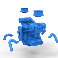 Flat 4 engine with double supercharger 1:25 - Thumbnail 17