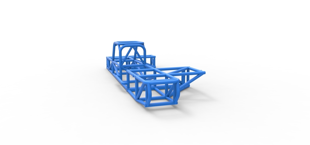 Frame of Supermodified rear engine race car 1:25 3D Print 538846