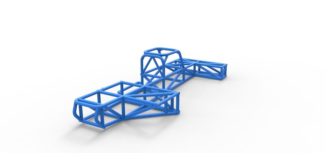 Frame of Supermodified rear engine race car 1:25 3D Print 538848