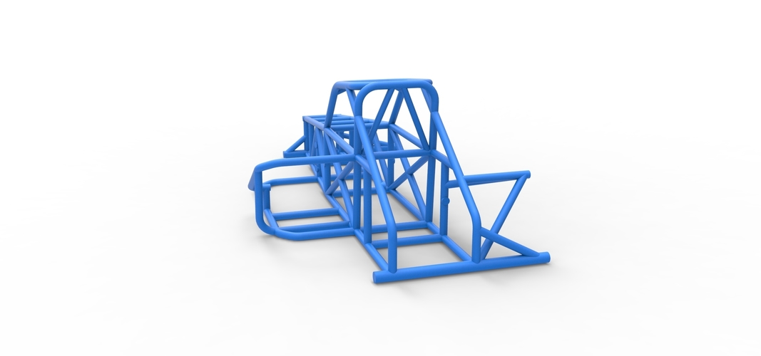 Frame of Supermodified front engine race car V2 1:25 3D Print 538892