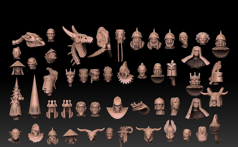 Heads Megapack 2023 Edition 3D Print 538913