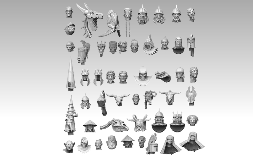 Heads Megapack 2023 Edition 3D Print 538915