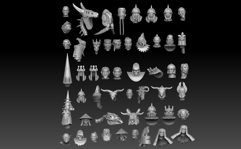 Heads Megapack 2023 Edition 3D Print 538916