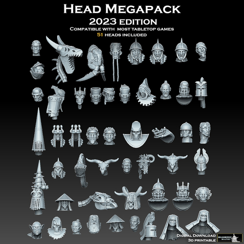 Heads Megapack 2023 Edition 3D Print 538917
