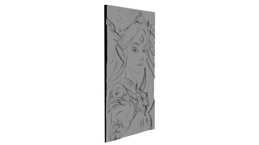 3D Warrior Girl: Striking Digital Art 3D Print 538920