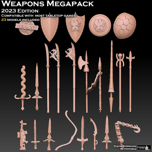 Weapons Megapack 2023 Edition 3D Print 539002