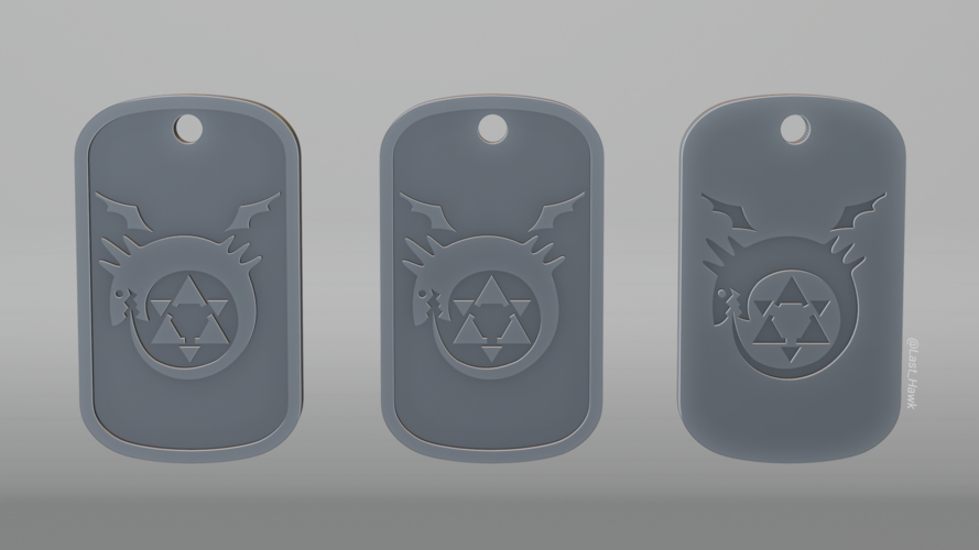 Ouroboros Dogtag Fullmetal Alchemist 3D Print 539203