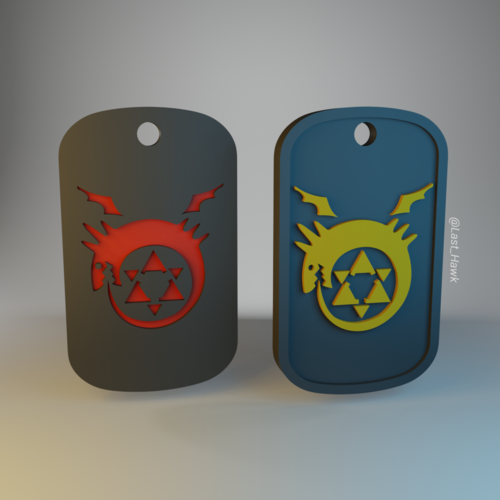 Ouroboros Dogtag Fullmetal Alchemist 3D Print 539204