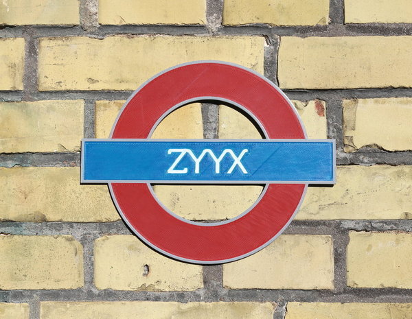 ZYYX Undergound Sign - Multi Material Print