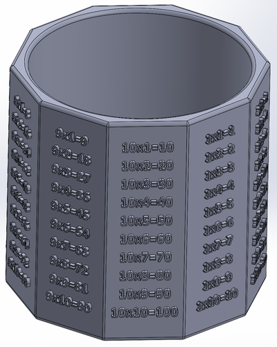 A decagonal pencil box with a MULTIPLICATION TABLE 3D Print 539536