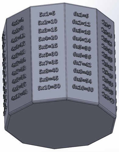 A decagonal pencil box with a MULTIPLICATION TABLE 3D Print 539540