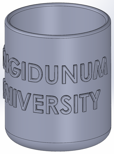 Round pencil case with the inscription SINGIDUNUM UNIVERSITY 3D Print 539565