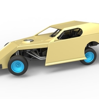 Small Dirt Modified stock car while turning 1:25 3D Printing 539624