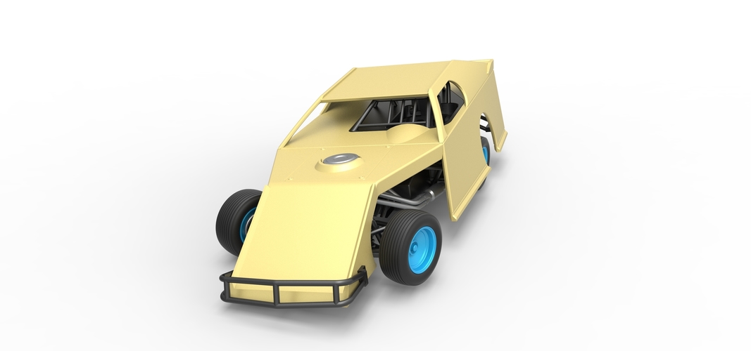 Dirt Modified stock car while turning 1:25 3D Print 539628