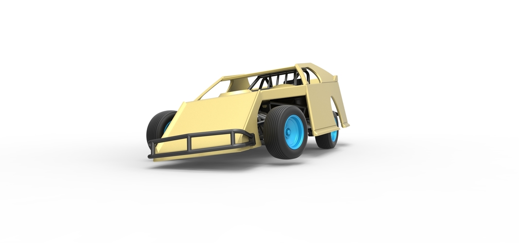 Dirt Modified stock car while turning 1:25 3D Print 539629