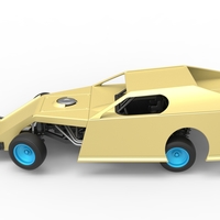 Dirt Modified stock car while turning 1:25 - Thumbnail 9