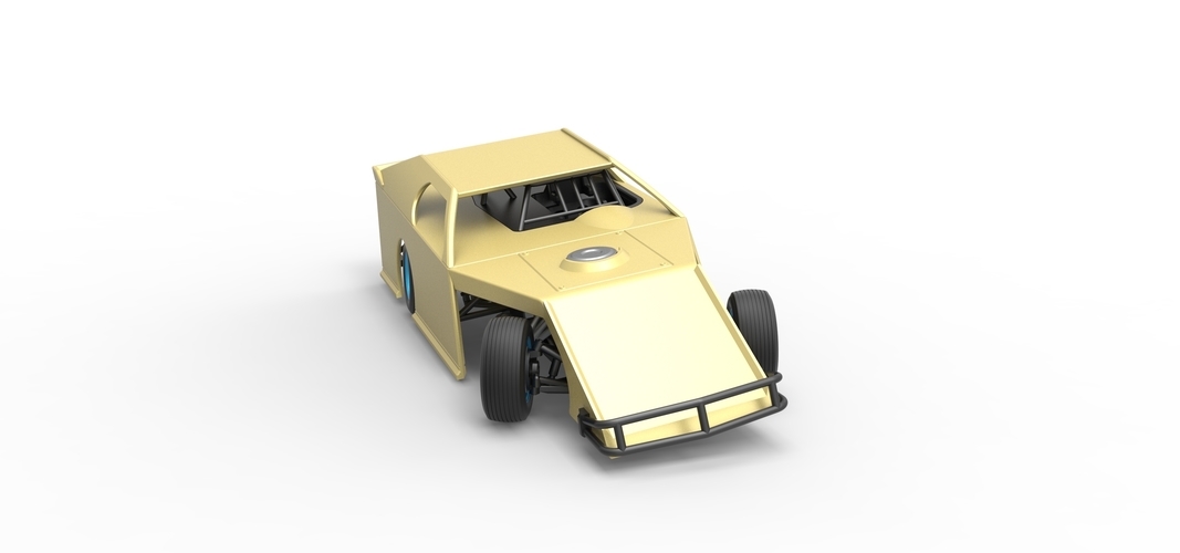 Dirt Modified stock car while turning 1:25 3D Print 539645