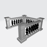 Balustrade railing 3D - Thumbnail 3