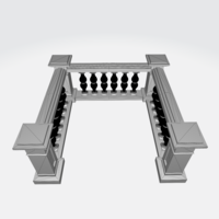 Balustrade railing 3D - Thumbnail 4