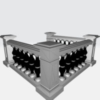 Balustrade railing 3D - Thumbnail 7