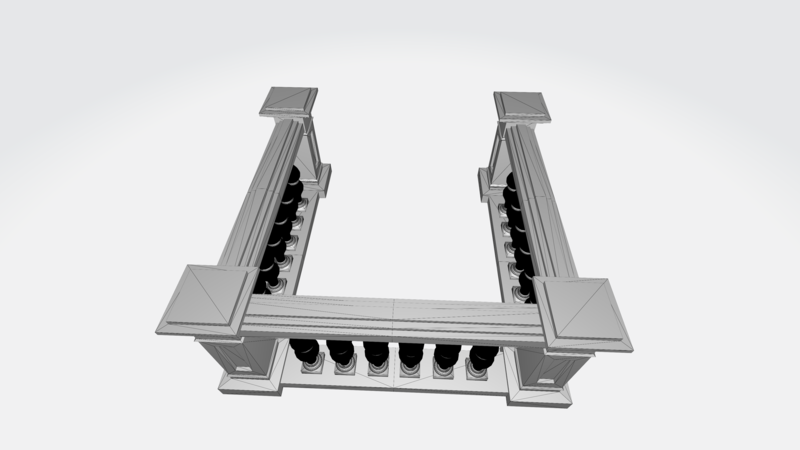 Balustrade railing 3D