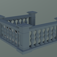 Balustrade railing 3D - Thumbnail 16