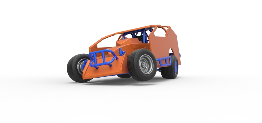 Northeast Dirt Modified stock car while turning 1:25 3D Print 540082